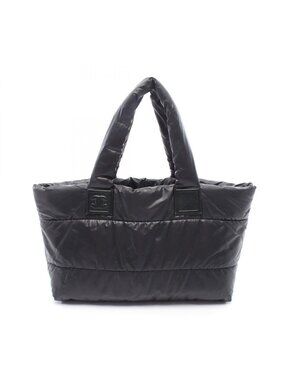 Chanel Tote Coco Cocoon MM Reversible Black Nylon Leather